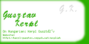 gusztav kerpl business card